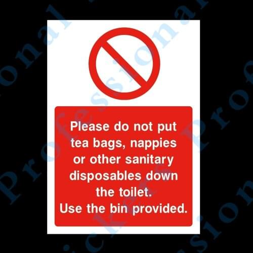 Do Not Dispose of Sanitary Products Rigid Plastic Sign OR Sticker (HS3) Waterproof Vinyl stickers for car Motos