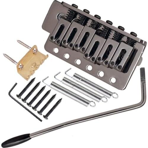 Gun Color 6 Strings Guitar Bridge For Electric Guitar Bridge Parts Musical Instruments Accessories