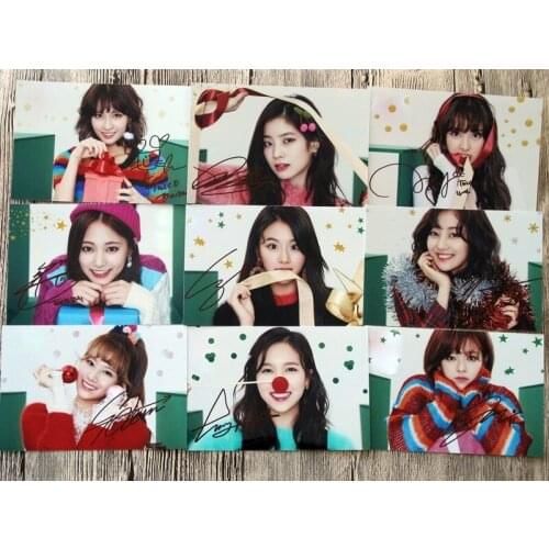 Signed TWICE autographed photo MERRY & HAPPY 6 inches 9 photos set free shipping 122017C