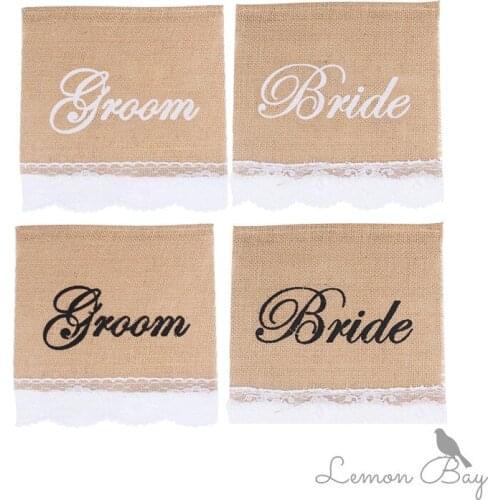 Wedding Wedding Banquet Party Supplies Linen Lace Chair Back Pull Flag