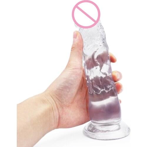 Big Size Crystal Jelly Dildo Suction Cup Strap on Realistic Huge Penis Anal Dildo Sex Toys for Woman Adult Sex Products Cock