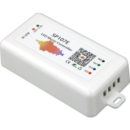 SP107E LED Wifi Music Controller work with Amazon Alexa Smart SPI Voice APP Control for Andriod/iOS DC5-24V
