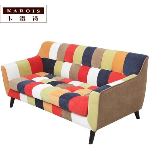 Cloth Sofa Living Room Combination Simple Leisure Three Person Furniture Lazy Sofa Small Apartment
