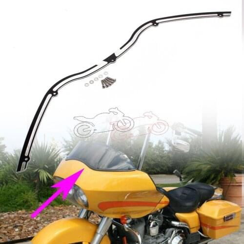 Performance Machine Scallop Contrast Cut Black Windshield Trim For Harley Touring FLTR 98-13