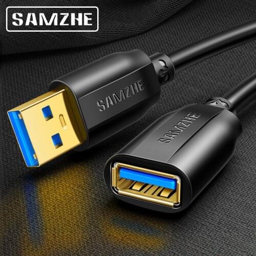 SAMZHE USB 3.0 Extension Cable Male to Female USB3.0 2.0 Extender Cable For PC TV PS4 Computer Laptop Extender Data Cord