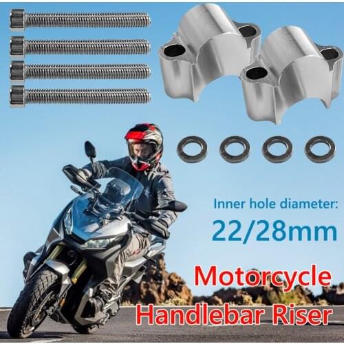 Universal CNC Aluminum Motorcycle Handlebar Riser Kits for 22mm 28mm Handlebars Bars Clamp Handle Bar Risers