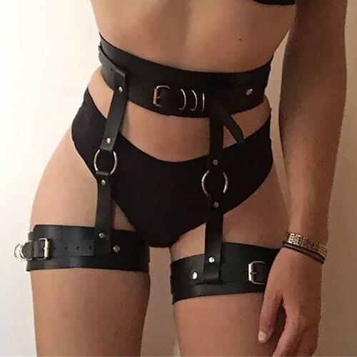 Usexy PU Leather Sword Belts Garters Erotic Lingerie Stockings Body Bondage Women Underwear Strap BDSM Punk Accessories ремень