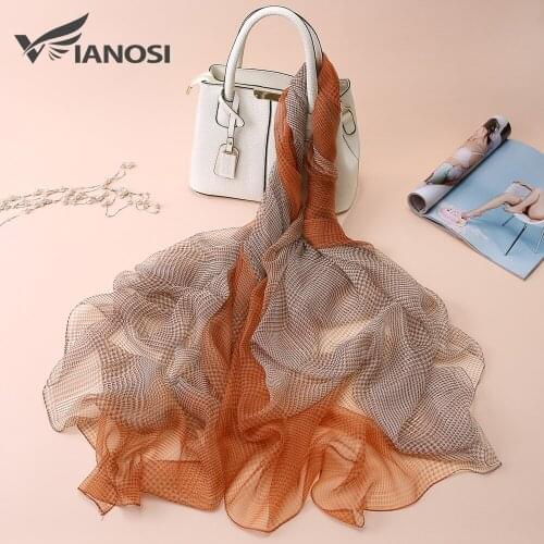 VIANOSI 2020 Women Silk Scarf Summer Beach Stoles Print Scarves shawl large size bandana Fashion hijab for ladies