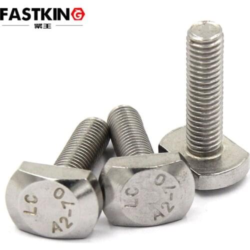 5pc/lot GB37 M8 304 Stainless Steel T bolt T Screw Square Bolts T-head Screw Chute T-bolt
