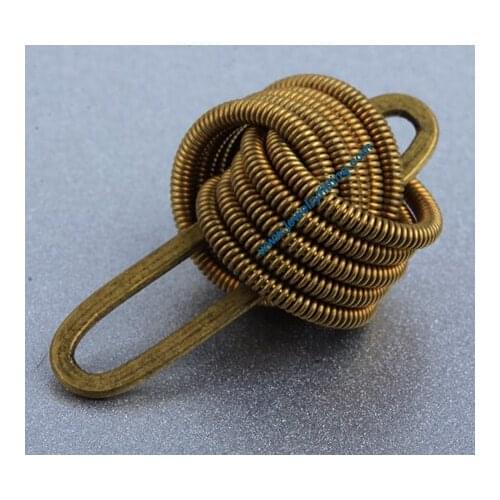 All kinds of jewelry findings supplier Raw brass color Coiled wire spherical connector beads 27.5*15*12
