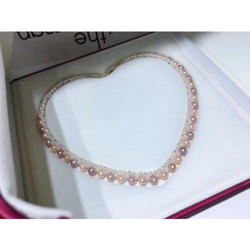 High-end Freshwater Pearl Woven Necklace Natural Color Pearl High-quality Womens Luxury Jewelry Jewelry Gift Mixed Colors