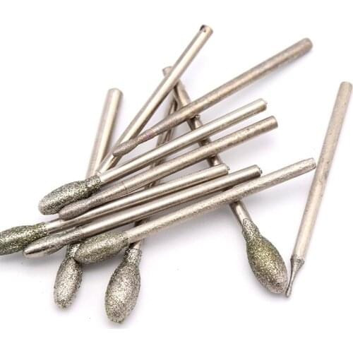 10pcs Egg Type Grinding Heads 0.8-6mm Jade Stone Polishing Tools For Jewelry