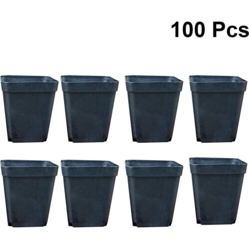 100pcs Square Flower Pots Plant Pot Mini Practical Plastic Plants Succulent Flower Flowerpots Pots Planters Without Plates