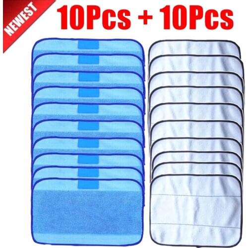 20pcs/Lot Mixed Microfiber 10pcs Mopping Cloths Wet + 10 Pcs Dry For iRobot Braava 380 380t 320 Mint 4200 4205 5200 5200C