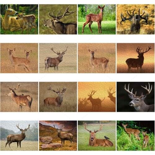 Grassland Animal 5D Full DIY Diamond Painting Handmade Home Decoration Fawn Elk Mosaic Sticker Diamond Embroidered Wall Picture