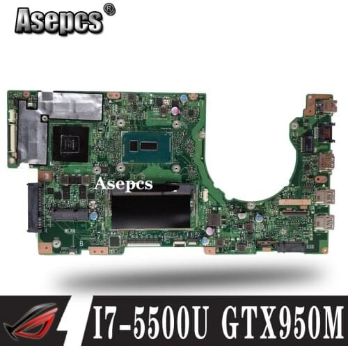 Asepcs K501LX Laptop motherboard For Asus A501L V505L K501LX K501LB K501L K501 Test original mainboard 4G RAM I7-5500U GTX950M