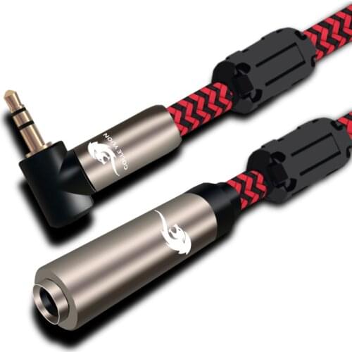 Audiophile Audio Cable Angled 1/8" Mini Jack 3.5mm Male to 6.35mm Female Soundbox Headphone Stereo 1/4" to 3.5 Cable 1M 2M 3M 5M