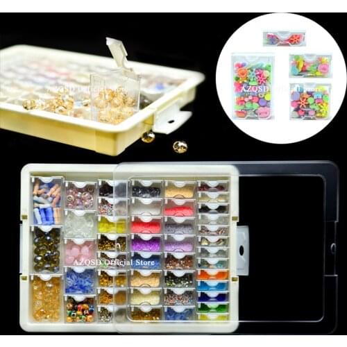 AZQSD Drill Containers for Diamond Painting Mosaic Tool Accessories Plaid Jewelry Diamond Embroidery Transparent Storage Box