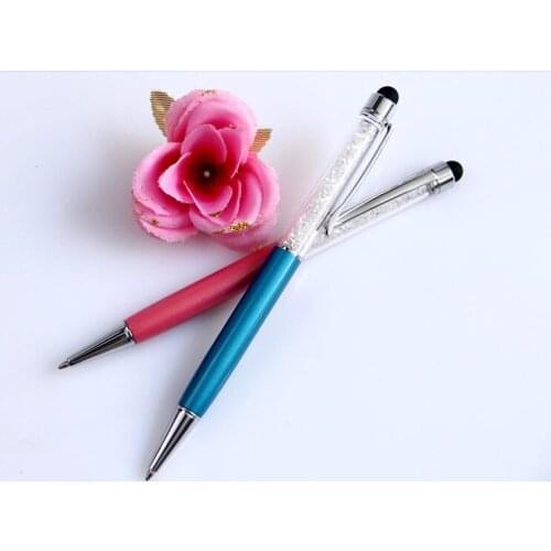 Free shipping 2 in 1 crystal stylus,Stylus pen for touch screen 5pcs/lot