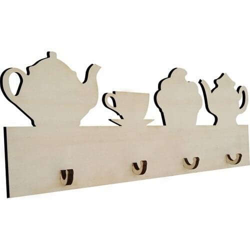 Okutan Hobby A10 Kupkek Çaydanlıklı Keychain Robe Hook Wooden Object