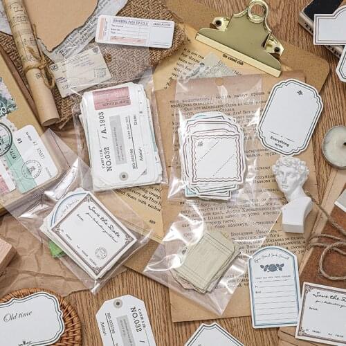 Dimi 30 Pcs Vintage Ticket Note Paper Creative Memo Label Sticky Notes For Scrapbooking Journal Diary Office School Stationery