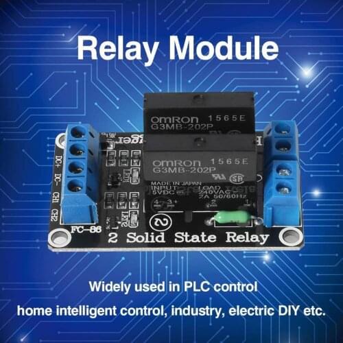 2 Channel Solid State Relay Module 5V 2A High Level Trigger Black for Duemilanove MEGA2560 MEGA1280 ARM DSP PIC