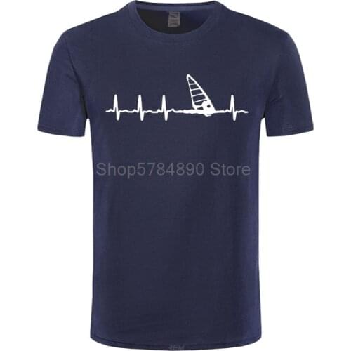 T Shirts Fashion Summer New Men Cotton T-Shirt Windsurfing Heartbeat T Stylisches T-Shirt3D Print Tee