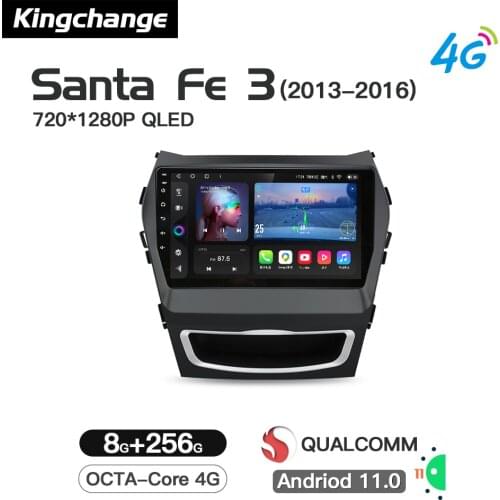 Kingchange Octa-Core Android 11 Car Video Navigation Player For Hyundai Santa Fe 3 2013 - 2016 Radio Multimedia Stereo GPS