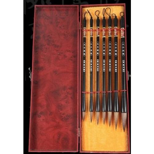 7PCS/Set Chinese Calligraphy Brush Weasel Hair Calligraphy Watercolor Drawing Brush, Practicing Brush for Students and Beginner