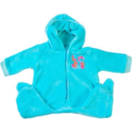 KEIUMI 22-23 Inch Reborn Baby Doll Clothes For Boy Fashion Blue Plush Baby Clothes bebe Rompers Doll Accessories