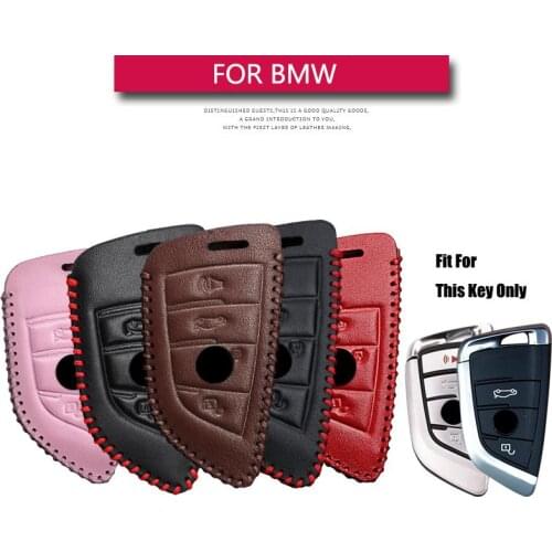 Leather Car Key Case Cover For Bmw X1 X3 X4 X5 X6 F15 F25 G02 G05 Serie 1 5 E90 F20 E60 E70 F34 I3 M3 M4 Key Holder Accessories