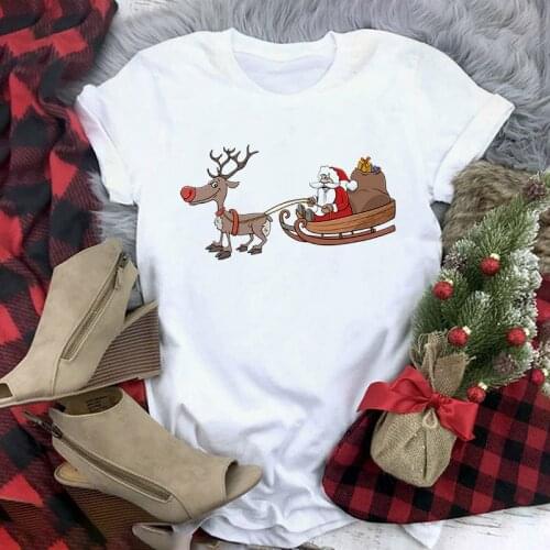 Colorful Christmas Casual T Shirt Fashion Aesthetic Women Girls Stylish 90s Tshirt Harajuku Style Graphic TShirts Female Tops