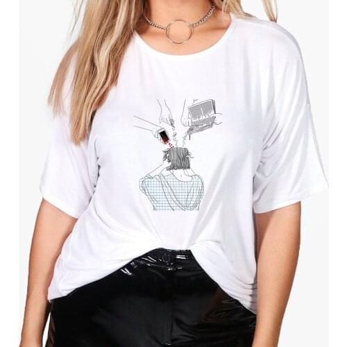 Creative Personalized T Shirt Women Girl And A Lot Of Information Girl Friends T Shirt Cartoon Modern Streetwear Clothes Top