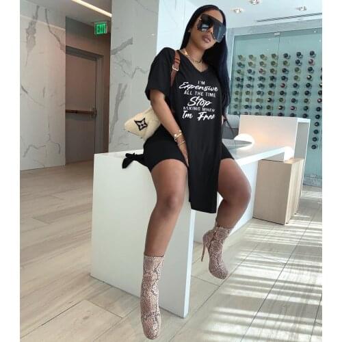 Summer Trend Casual Solid Color Printed T-shirt, Shorts, V-neck Offset Printing Two-piece Suit For Ladies