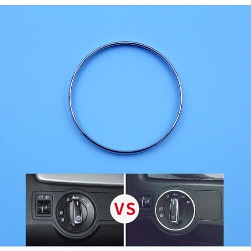 Headlight Switch Decorative Trim Frame Metal Ring For VW Caddy Golf Jett MK5 MK6 Passat B7 CC SCI Sharan Touran Tiguan PQ35 PQ46