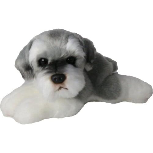 Kawaii Schnauzer Dog Plush Toy Mini Soft Simulation Kids Stuffed Animal Toys for Children Cute Photo Props Baby Birthday Gift