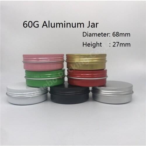 200pcs 60G Aluminum Metal Cosmetic Refillable Container Professional Cosmetics Container Cream Jar Pot Bottle