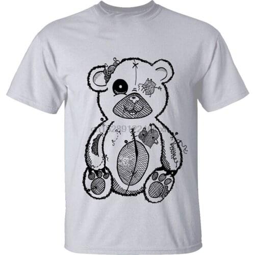 Tattered Teddy Mens T-Shirt Goth Rock Punk Spooky Gothic Bear Gift Present Top Christmas Gifts Tee Shirt