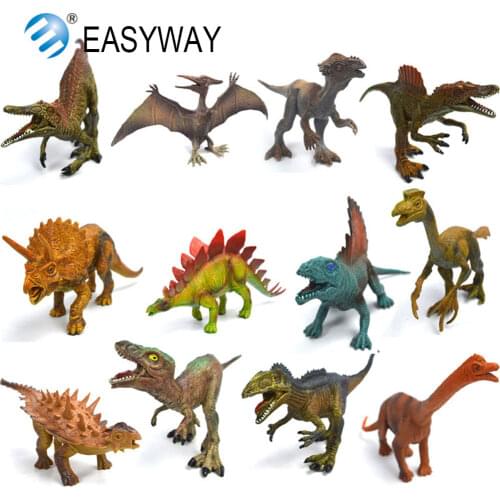 EASYWAY Real Life Dinosaur Action Figures Set Jurassic Dinosaur Plastic Animal Model Cheap Toy for Children Gift Educational DIY