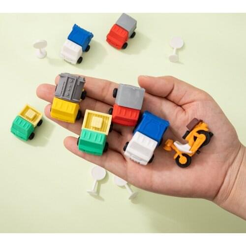 5pcs Cartoon Vehicle Eraser Set for Children Gift Motor Car Erasers for Pencil Novelty Stationery Supplies E6105