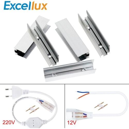 Neon Led Strip Light Connector Holder Clip Aluminum profile / 220V EU Plug / 12V Connector Cable For 2835 5050 Led Neon Strip