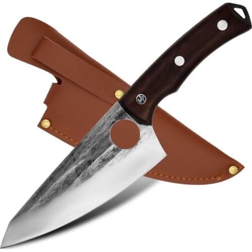 5.5" Survival Knife Stainless Steel Hand Forged Kitchen Knife Boning Fish Cleaver Chef Knife Butcher Meat Chopping Hunting Knife