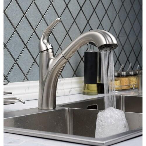 Single-lever pull out kitchen faucet/bar tap, Chrome polished kitchen faucet tap