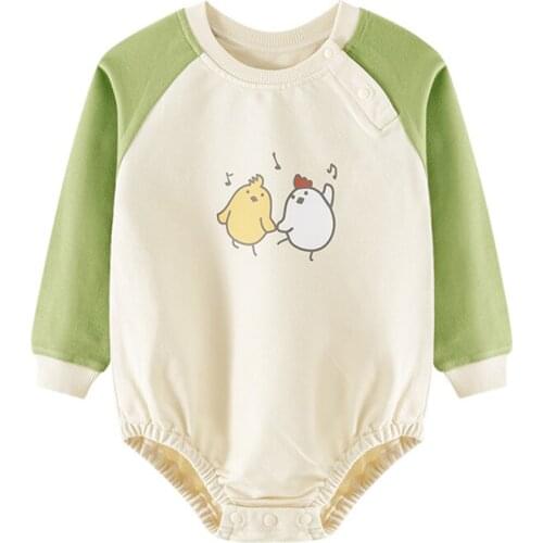Autumn Toddler Baby Girls Clothes Cartoon Printed Cotton Long Sleeve Instagramable Bodysuit Newborn Boys Clothing