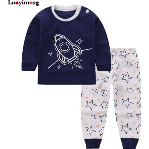 Girls Boys Pajama Set 2piece Cotton Pijamas Infantil Baby Clothing Sleeper Pyjamas Cartoon Newborn Nightwear Kids Sleepwear 2-7T