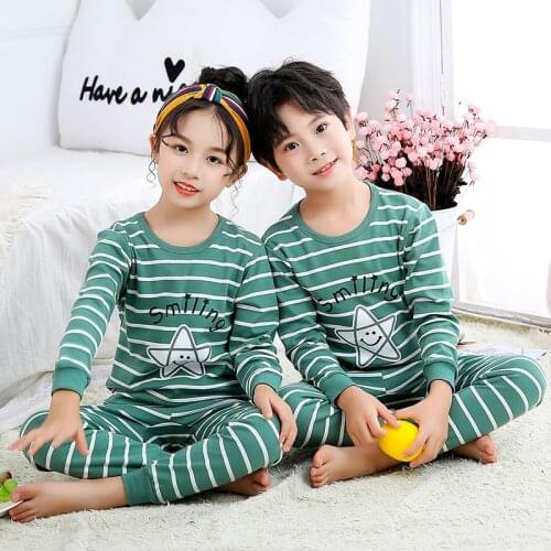 Teens Pajamas Long Sleeve Cotton Pyjamas Kids Clothes Sets Cartoon Big Boy Sleepwear Cute Pajamas For Girls 6 8 10 12 13 Years