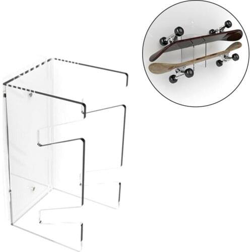 Transparent Acrylic Home Storage Holder Easy Install Floating Mounts Deck Skateboard Rack Wall Hanging Longboard For Adults Kids