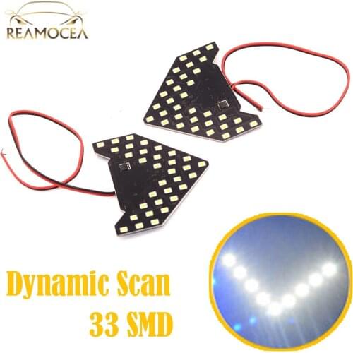 Reamocea 2x 33-SMD Sequential White LED Arrows Side Mirror Turn Signal Indicator Lights for Car Side Mirror Turn Signal Lights