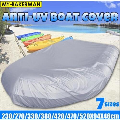Kayak Rubber Boat Cover Inflatable Boat Dinghy Cover Waterproof UV Sun Dust Protection Tender Storage Suits 7.5-17ft 7 Sizes