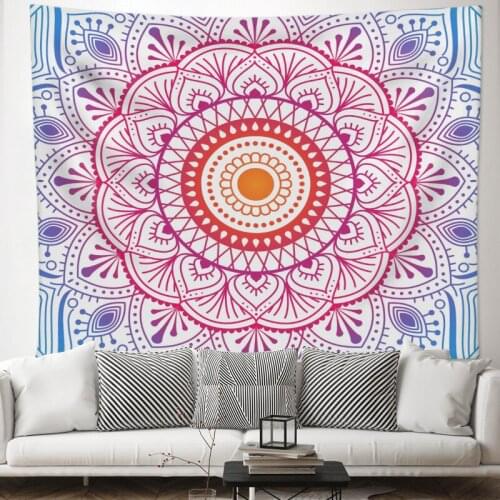 Rose Red and Mauve Mandala Tapestry for Livingroom Photography Wall Decor